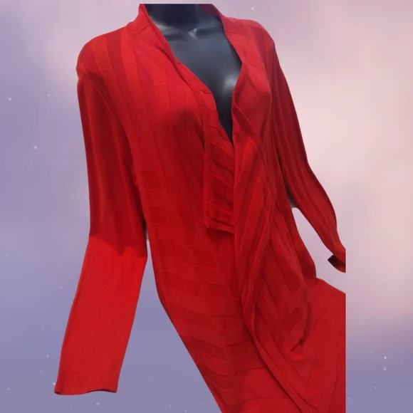 Nwt Red Asymmetrical Cardigan Sz Large - Picture 3 of 5